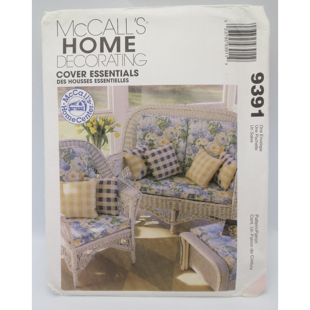 McCall's 9391 Home Decorating Cover Essentials Cushions Pillows 1998